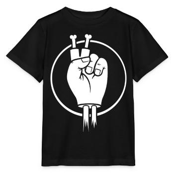 Main du Signe de la Victoire avec des doigts d’os - T-shirt bio MINI CREATOR Stanley/Stella Enfant - noir - Devant - Mikhail (115cm)