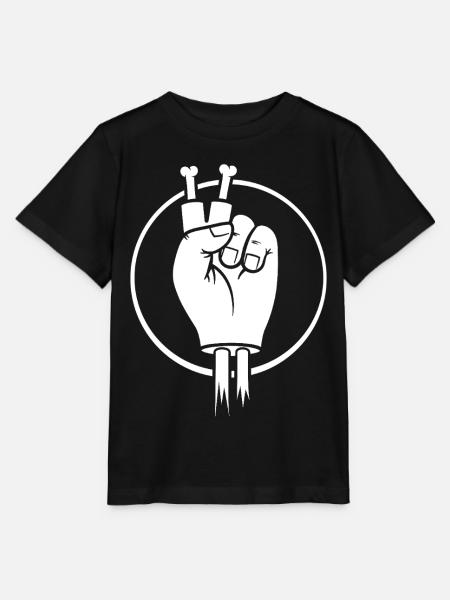 Victory Sign Hand with Bone Fingers - Stanley/Stella T-shirt MINI CREATOR til børn - sort