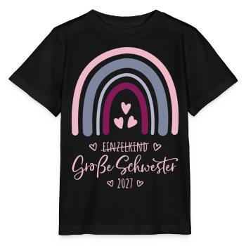Große Schwester 2027 Boho Regenbogen - Stanley/Stella Kinder T-Shirt MINI CREATOR  - Schwarz - Vorne - Mikhail (115cm)