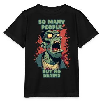 Zombie: So viele Leute, keine Gehirne - Stanley/Stella Kinder T-Shirt MINI CREATOR  - Schwarz - Vorne - Mikhail (115cm)