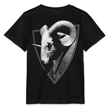 La tête de Ram dans les armoiries - T-shirt bio MINI CREATOR Stanley/Stella Enfant - noir - Devant - Mikhail (115cm)