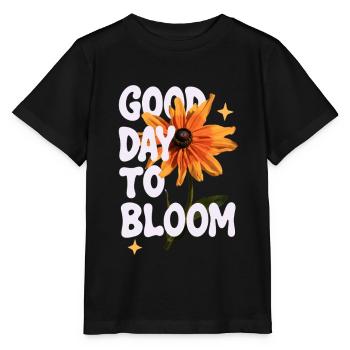 Good day to bloom flower - Stanley/Stella MINI CREATOR Kids’ T-Shirt - black - Front - Mikhail (115cm)