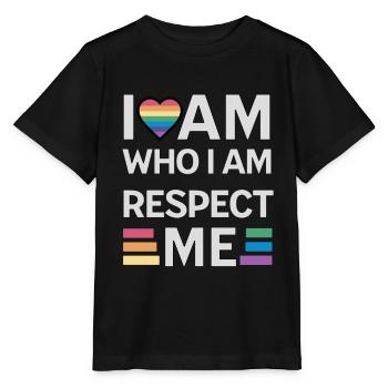 je suis qui je suis respectez moi arc-en-ciel unisexe - T-shirt bio MINI CREATOR Stanley/Stella Enfant - noir - Devant - Mikhail (115cm)