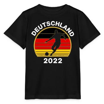 Fußball Deutschland WM Deutschland Flagge - Stanley/Stella Kinder T-Shirt MINI CREATOR  - Schwarz - Vorne - Mikhail (115cm)