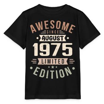 Août 1975 Anniversaire en Août 1975 Millésime 1975 - T-shirt bio MINI CREATOR Stanley/Stella Enfant - noir - Devant - Mikhail (115cm)