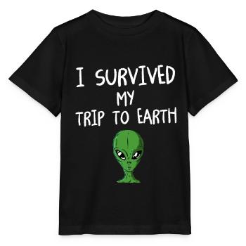 Alien Tshirt UFO Alien Children Mars Gentlemen - Stanley/Stella MINI CREATOR Kids’ T-Shirt - black - Front - Mikhail (115cm)