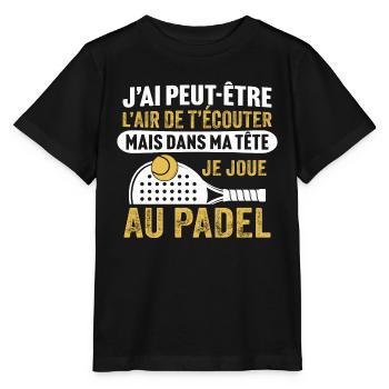 je joue au padel - T-shirt bio MINI CREATOR Stanley/Stella Enfant - noir - Devant - Mikhail (115cm)