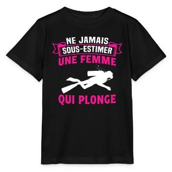 ne jamais sous estimer une Femme Qui Plonge - T-shirt bio MINI CREATOR Stanley/Stella Enfant - noir - Devant - Mikhail (115cm)