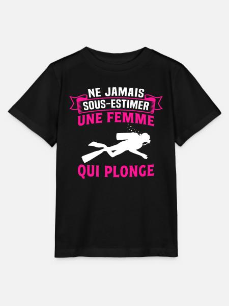 ne jamais sous estimer une Femme Qui Plonge - T-shirt bio MINI CREATOR Stanley/Stella Enfant - noir