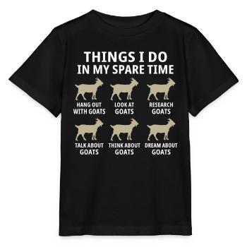 Things i do in my spare time hang out with Goats - T-shirt bio MINI CREATOR Stanley/Stella Enfant - noir - Devant - Mikhail (115cm)