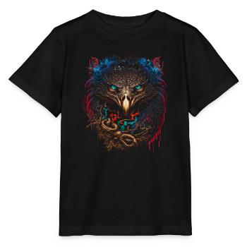 Adler | Eagle’s Head | Eagle | Effet 3D - T-shirt bio MINI CREATOR Stanley/Stella Enfant - noir - Devant - Mikhail (115cm)