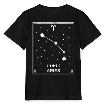 Widder Sternzeichen - Stanley/Stella Kinder T-Shirt MINI CREATOR  - Schwarz - Vorne - Mikhail (115cm)