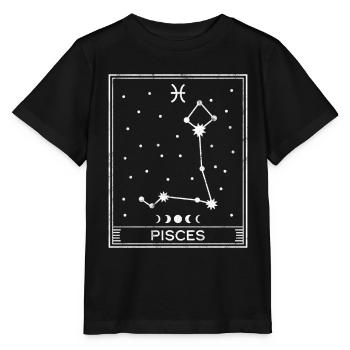 Signe astrologique des Poissons - T-shirt bio MINI CREATOR Stanley/Stella Enfant - noir - Devant - Mikhail (115cm)