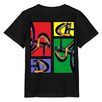Comic Strips Road Bike Keirin - Cycling - Stanley/Stella MINI CREATOR Kids’ T-Shirt - black - Front - Mikhail (115cm)