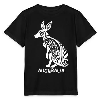 Tribal-Symbol – Australien Känguru - Stanley/Stella Kinder T-Shirt MINI CREATOR  - Schwarz - Vorne - Mikhail (115cm)