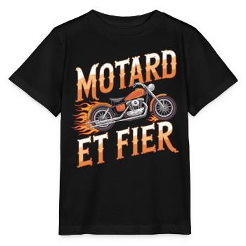 Motard et fier - T-shirt bio MINI CREATOR Stanley/Stella Enfant - noir - Devant - Mikhail (115cm)