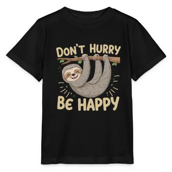 Soyez détendu avec le dicton de paresseux - T-shirt bio MINI CREATOR Stanley/Stella Enfant - noir - Devant - Mikhail (115cm)