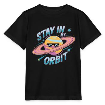 Bleib In Meiner Umlaufbahn Cooles Planetendesign - Stanley/Stella Kinder T-Shirt MINI CREATOR  - Schwarz - Vorne - Mikhail (115cm)