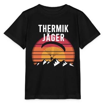 Thermik Gleitschirm Abenteuer Im Sonnenuntergang - Stanley/Stella Kinder T-Shirt MINI CREATOR  - Schwarz - Vorne - Mikhail (115cm)