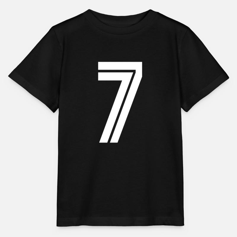 Maillot numéro 7 – Cadeau anniversaire 7 ans - T-shirt bio MINI CREATOR Stanley/Stella Enfant - noir
