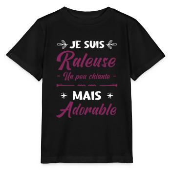JE SUIS RALEUSE UN PEU CHIANTE MAIS ADORABLE - T-shirt bio MINI CREATOR Stanley/Stella Enfant - noir - Devant - Mikhail (115cm)