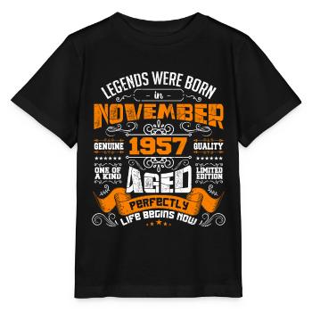 Legenden wurden im November 1957 zum Geburtstag geboren - Stanley/Stella Kinder T-Shirt MINI CREATOR  - Schwarz - Vorne - Mikhail (115cm)