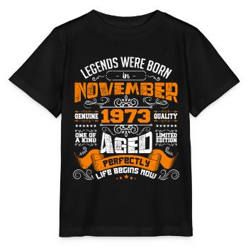 Legends wurden im November 1973 zum Geburtstag geboren - Stanley/Stella Kinder T-Shirt MINI CREATOR  - Schwarz - Vorne - Mikhail (115cm)