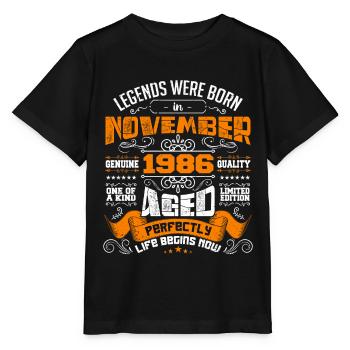 Legends wurden im November 1986 zum Geburtstag geboren - Stanley/Stella Kinder T-Shirt MINI CREATOR  - Schwarz - Vorne - Mikhail (115cm)