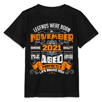 Legenden wurden im November 2021 geboren - Stanley/Stella Kinder T-Shirt MINI CREATOR  - Schwarz - Vorne - Mikhail (115cm)
