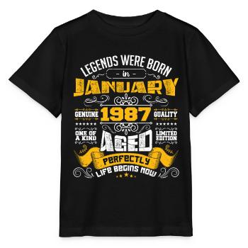 Legends wurde im Januar 1987 geboren - Stanley/Stella Kinder T-Shirt MINI CREATOR  - Schwarz - Vorne - Mikhail (115cm)