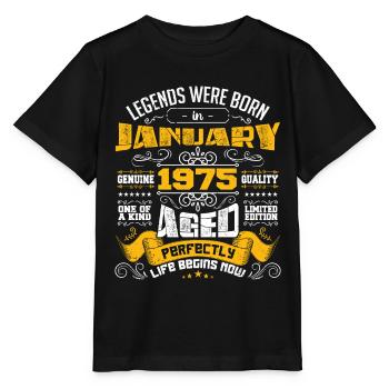 Legends wurden im Januar 1975 geboren - Stanley/Stella Kinder T-Shirt MINI CREATOR  - Schwarz - Vorne - Mikhail (115cm)