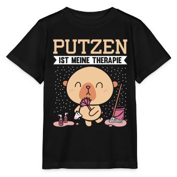 PUTZEN IST MEINE THERAPIE - Stanley/Stella Kinder T-Shirt MINI CREATOR  - Schwarz - Vorne - Mikhail (115cm)
