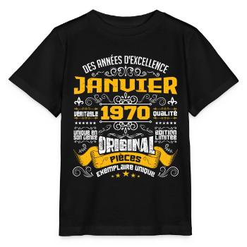 JANVIER 1970 | ORIGINAL PIÈCES - T-shirt bio MINI CREATOR Stanley/Stella Enfant - noir - Devant - Mikhail (115cm)