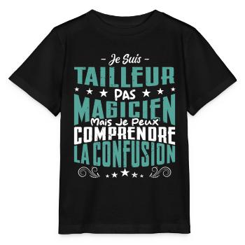 Je Suis Tailleur Pas Magicien - T-shirt bio MINI CREATOR Stanley/Stella Enfant - noir - Devant - Mikhail (115cm)