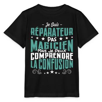 Je Suis réparateur Pas Magicien - T-shirt bio MINI CREATOR Stanley/Stella Enfant - noir - Devant - Mikhail (115cm)