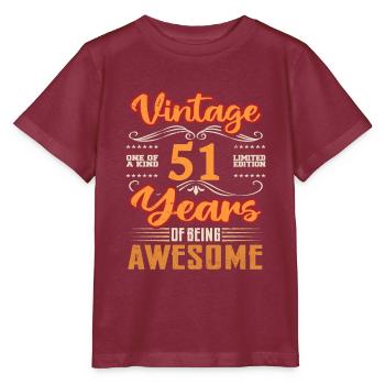 Vintage | 51 birthday gift ideas - Stanley/Stella MINI CREATOR Kids’ T-Shirt - burgundy - Front - Kain (125cm)