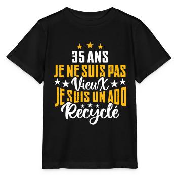 35 ans | Cadeau d'anniversaire | fête des pères - T-shirt bio MINI CREATOR Stanley/Stella Enfant - noir - Devant - Mikhail (115cm)
