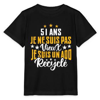 51 ans | Cadeau d'anniversaire | fête des pères - T-shirt bio MINI CREATOR Stanley/Stella Enfant - noir - Devant - Mikhail (115cm)