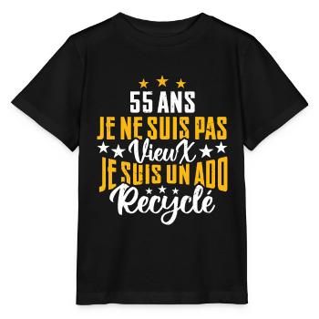 55 ans | Cadeau d'anniversaire | fête des pères - T-shirt bio MINI CREATOR Stanley/Stella Enfant - noir - Devant - Mikhail (115cm)