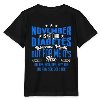 November ist National Diabetes Bewusstseinsmonat - Stanley/Stella Kinder T-Shirt MINI CREATOR  - Schwarz - Vorne - Mikhail (115cm)