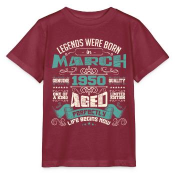March 1950 | birthday gift - T-shirt bio MINI CREATOR Stanley/Stella Enfant - bordeaux - Devant - Kain (125cm)