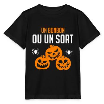 Un bonbon ou un sort - T-shirt bio MINI CREATOR Stanley/Stella Enfant - noir - Devant - Mikhail (115cm)