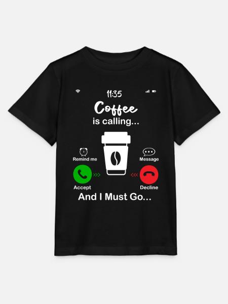 Kaffee ruft - Stanley/Stella Kinder T-Shirt MINI CREATOR - Schwarz