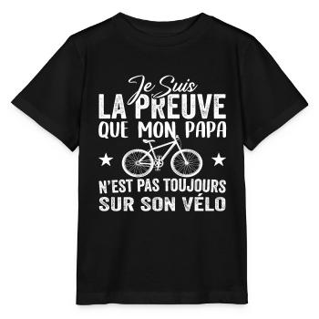 Papa cycliste cyclisme Bébé Nourrisson Naissance - T-shirt bio MINI CREATOR Stanley/Stella Enfant - noir - Devant - Mikhail (115cm)
