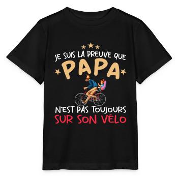 Papa cycliste cyclisme Bébé Nourrisson Naissance - T-shirt bio MINI CREATOR Stanley/Stella Enfant - noir - Devant - Mikhail (115cm)