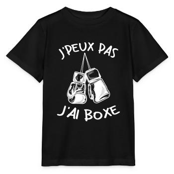 J'Peux Pas J'ai Boxe Humour Cadeau | Boxe Boxeuse - T-shirt bio MINI CREATOR Stanley/Stella Enfant - noir - Devant - Mikhail (115cm)
