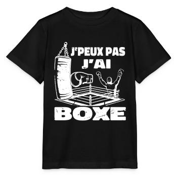J'peux Pas J'ai Boxe Sport Boxeur Boxe Cadeau - T-shirt bio MINI CREATOR Stanley/Stella Enfant - noir - Devant - Mikhail (115cm)