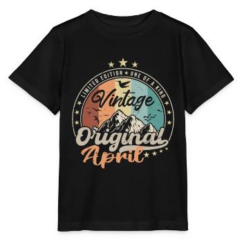 Né en Avril Cadeau D'anniversaire - T-shirt bio MINI CREATOR Stanley/Stella Enfant - noir - Devant - Mikhail (115cm)