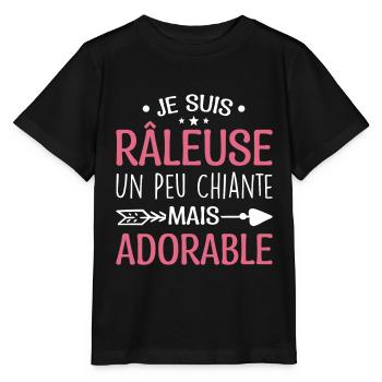 Je Suis Râleuse Un Peu Chiante Mais Adorable - T-shirt bio MINI CREATOR Stanley/Stella Enfant - noir - Devant - Mikhail (115cm)