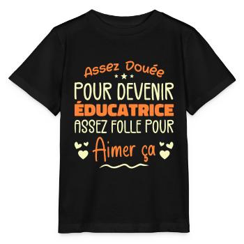 Assez douée pour devenir éducatrice assez folle - T-shirt bio MINI CREATOR Stanley/Stella Enfant - noir - Devant - Mikhail (115cm)